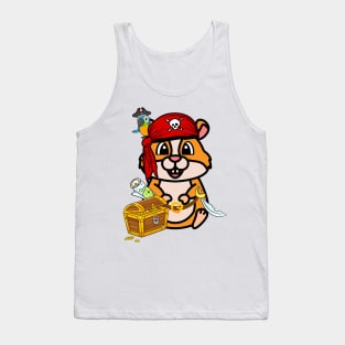 Cute orange hamster is a pirate Tank Top